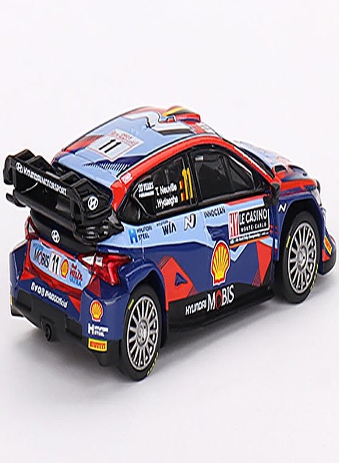 Mini GT Models i20 N Rally1 Hybrid #11 Thierry Neuville - Martijn Wydaeghe Mobis WRT 3rd Place Monte Carlo Rally (2023) Limited Edition to 3960 Pieces Worldwide 1/64 Diecast Model Car by Mini GT MGT00710 - Image 3